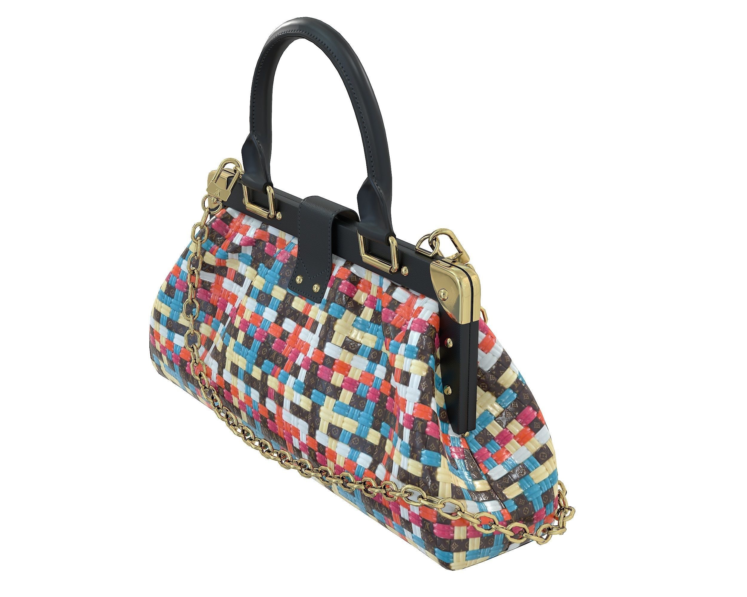 Louis Vuitton Monogram Clutch 3D Model Collection_4