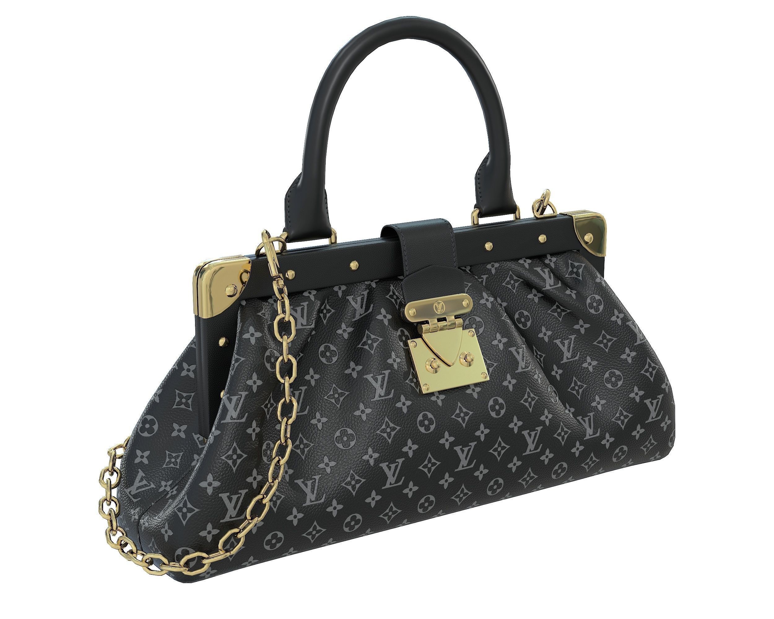 Louis Vuitton Monogram Clutch 3D Model Collection_6