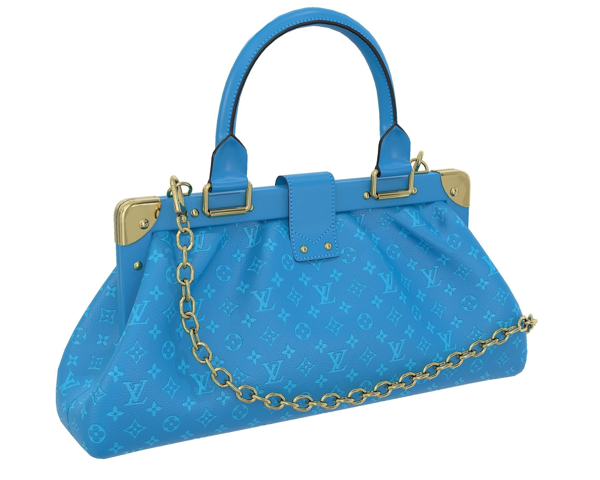 Louis Vuitton Monogram Clutch 3D Model Collection_14