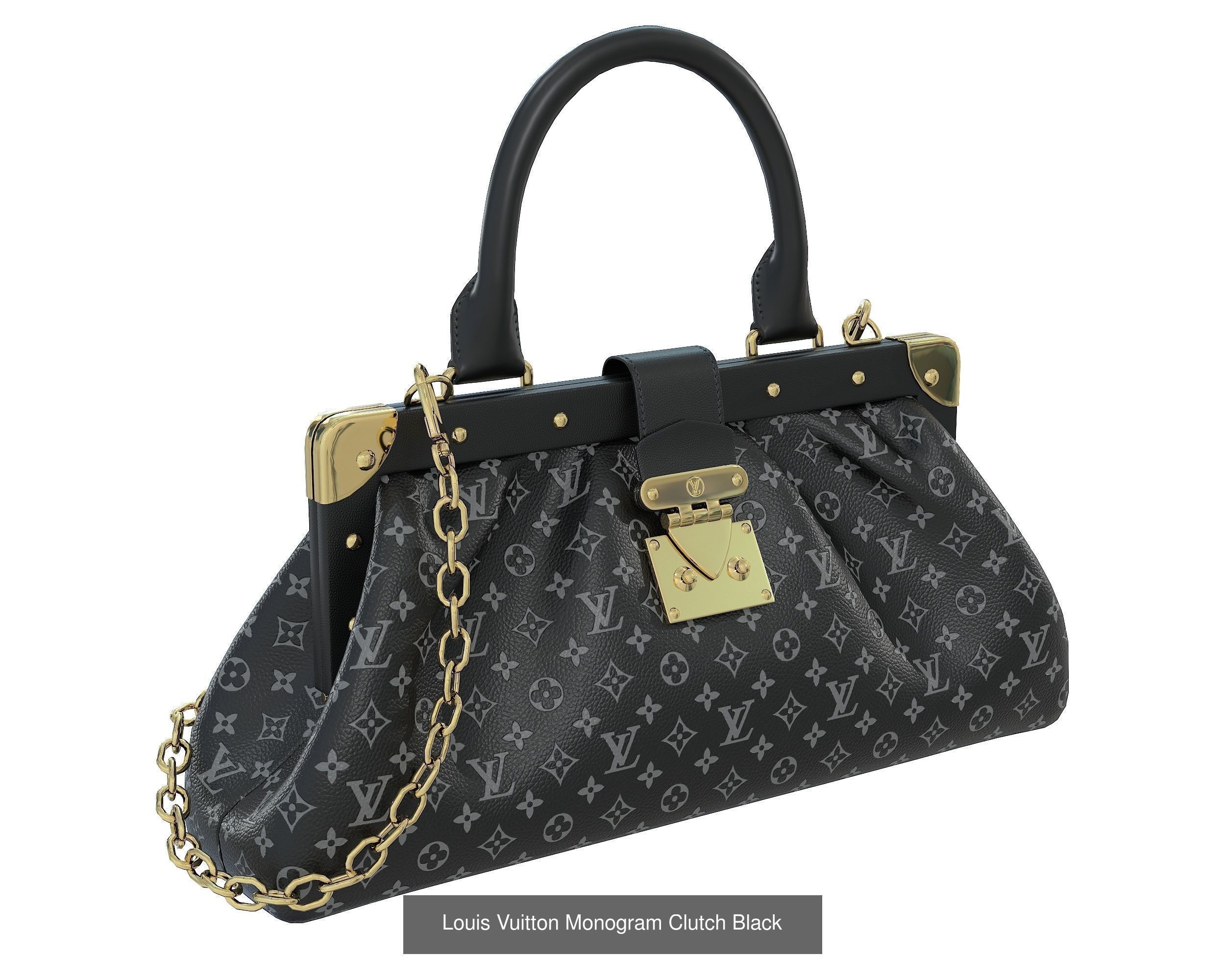 Louis Vuitton Monogram Clutch 3D Model Collection_5