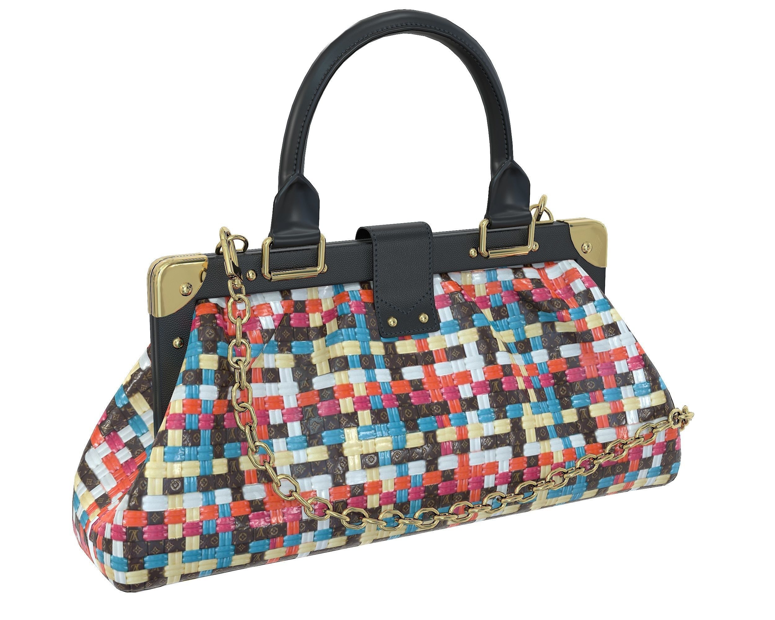 Louis Vuitton Monogram Clutch 3D Model Collection_17