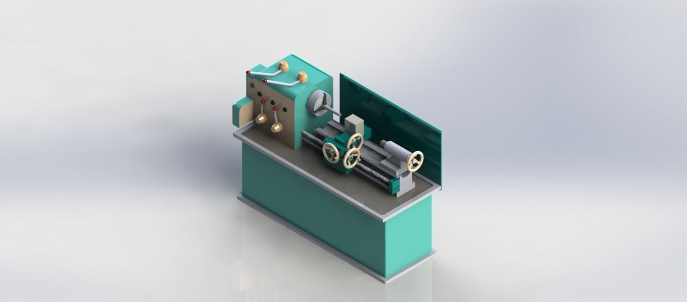 Lathe Machine 3D model_4