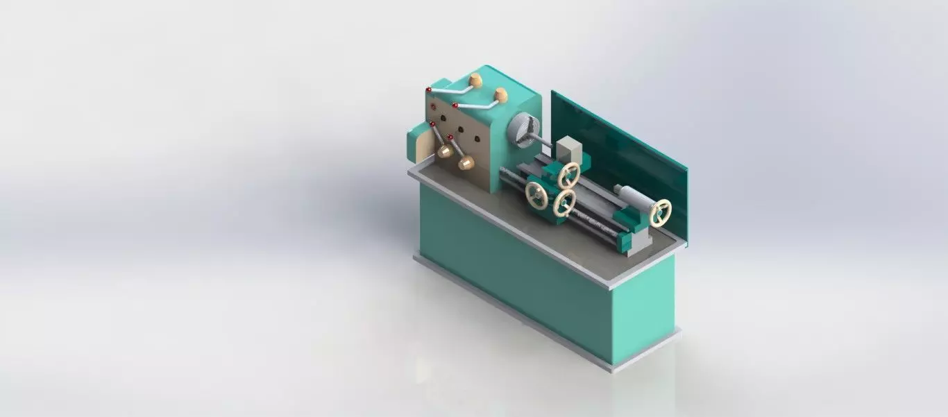Lathe Machine 3D model_0