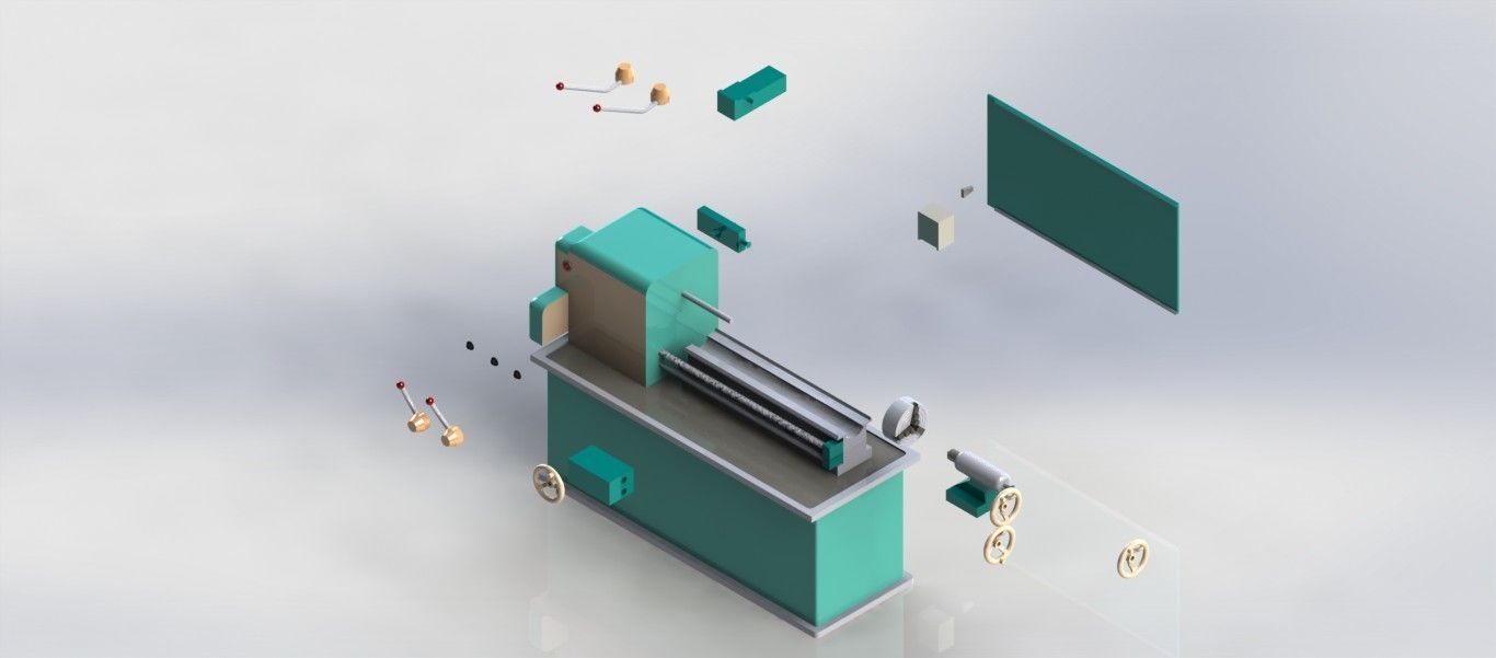 Lathe Machine 3D model_3