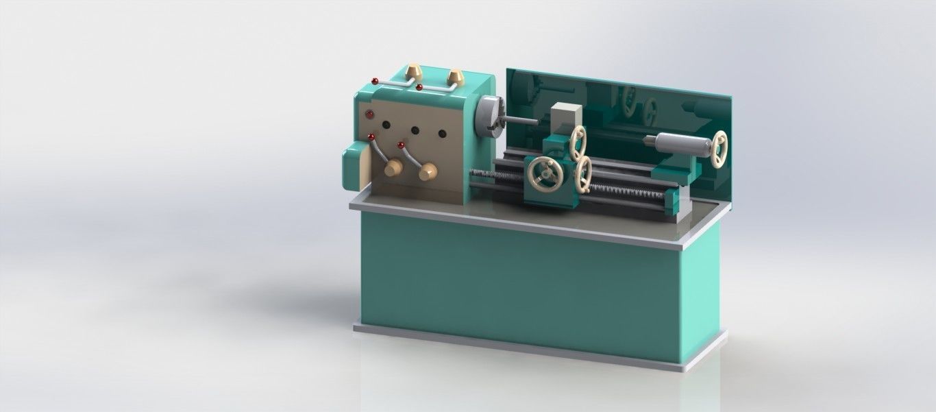 Lathe Machine 3D model_2
