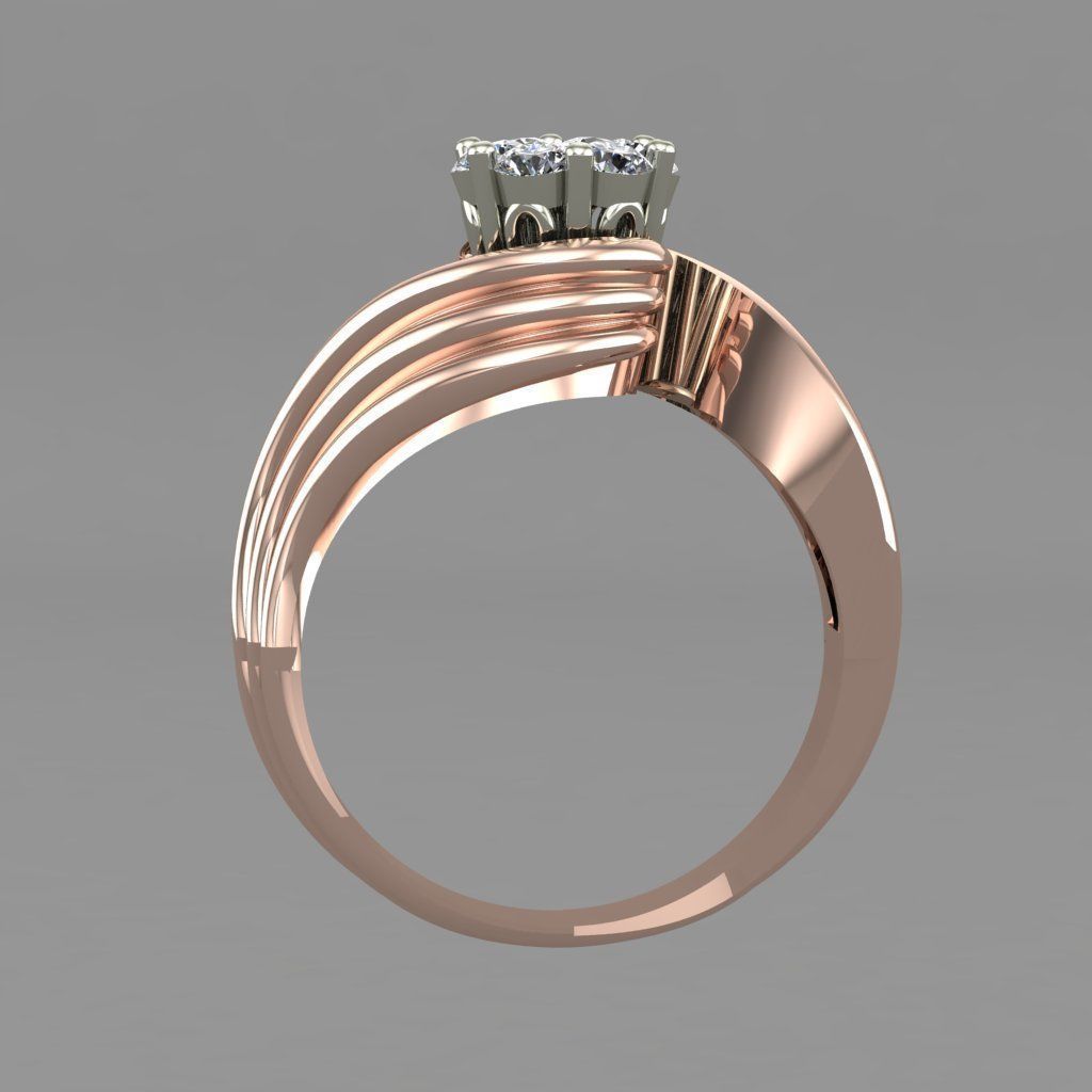 Invisible Halo setting Diamond Engagement Ring 3D Print Model 3D print model_2