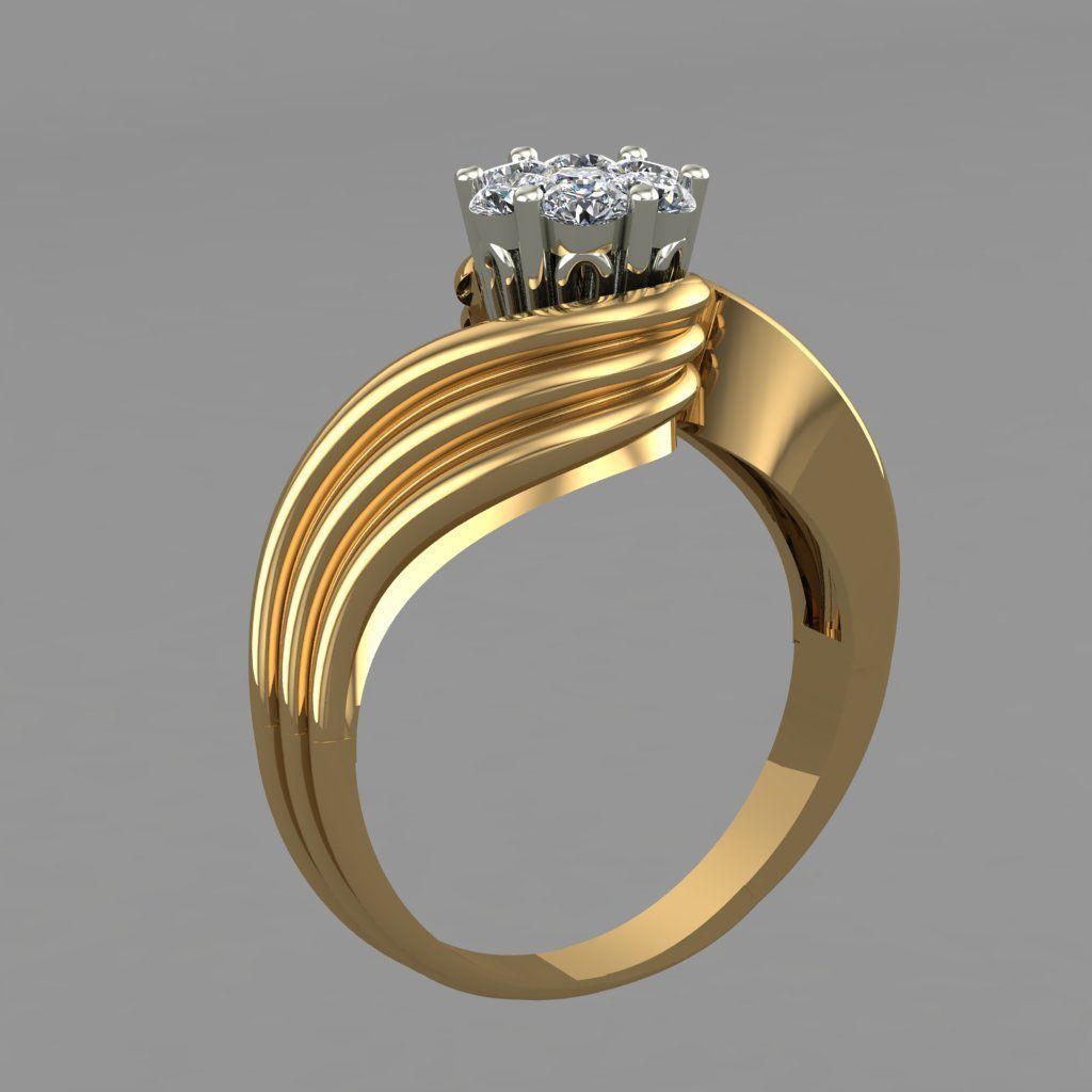 Invisible Halo setting Diamond Engagement Ring 3D Print Model 3D print model_4