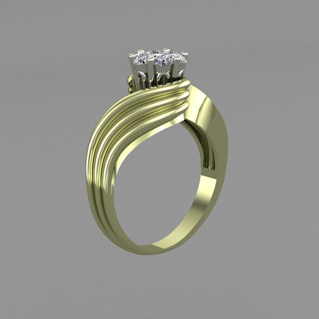 Invisible Halo setting Diamond Engagement Ring 3D Print Model 3D print model_6