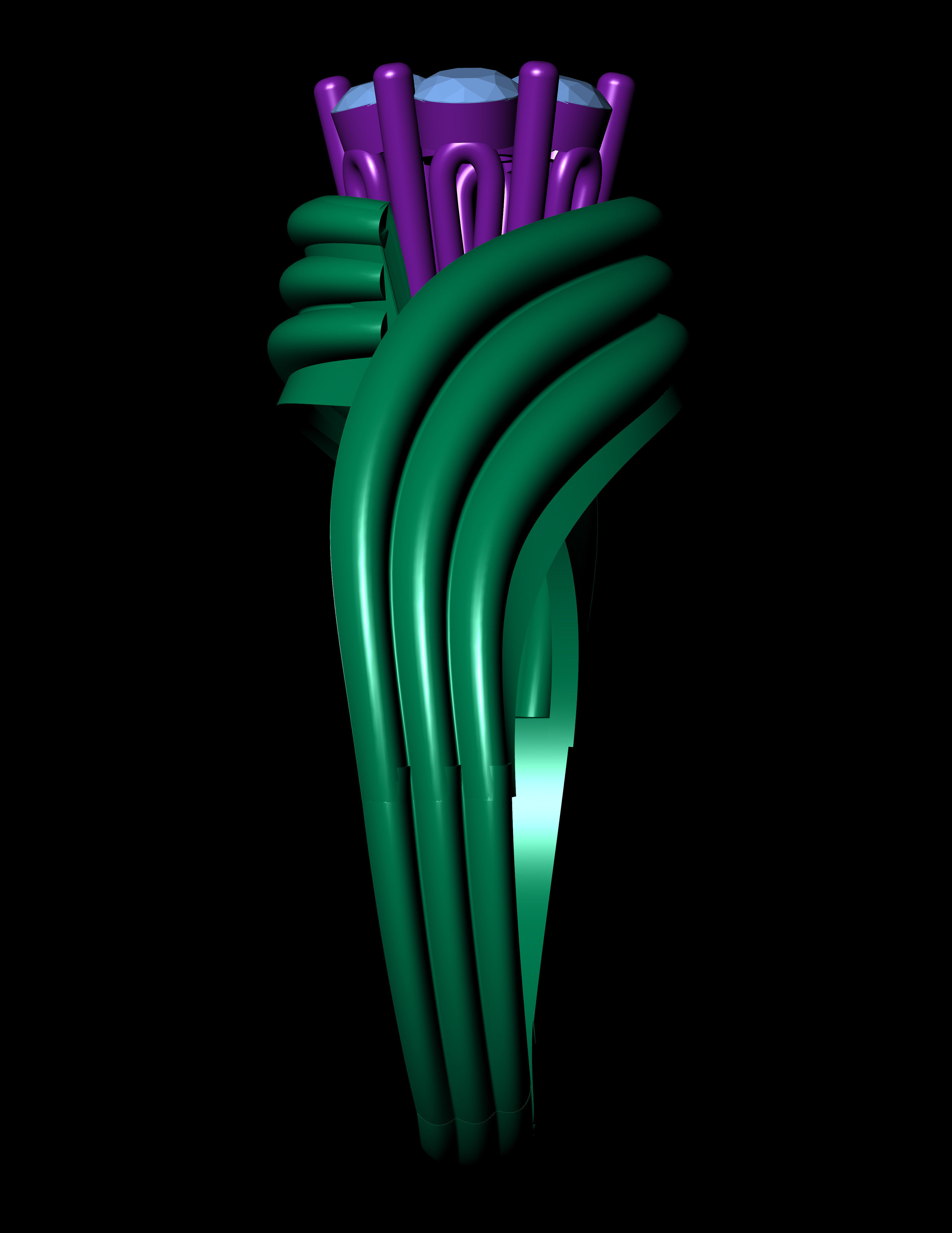 Invisible Halo setting Diamond Engagement Ring 3D Print Model 3D print model_12