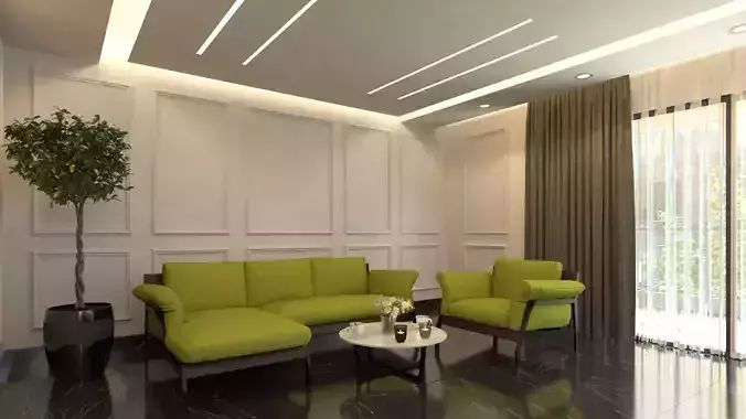 living room interior Scene 3D model