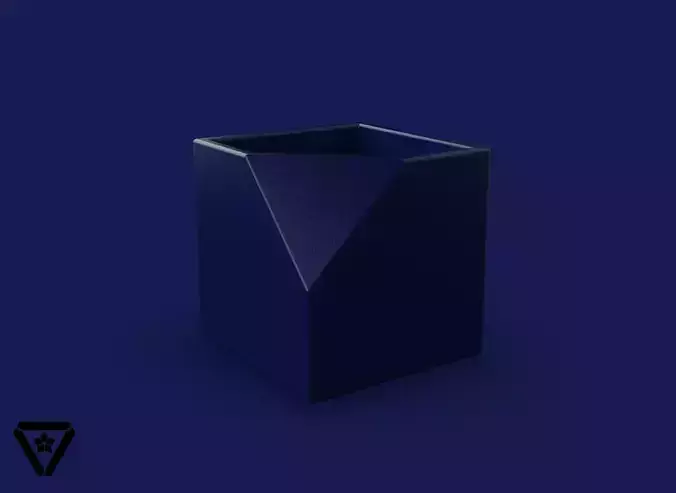 76 Cube Platonic Solid Geometric Planter Pot  V4  Satsuki 