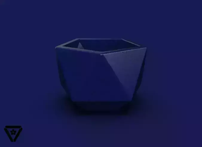 77 Facet Origami Geometric Flower Container  V18  Ryouko 