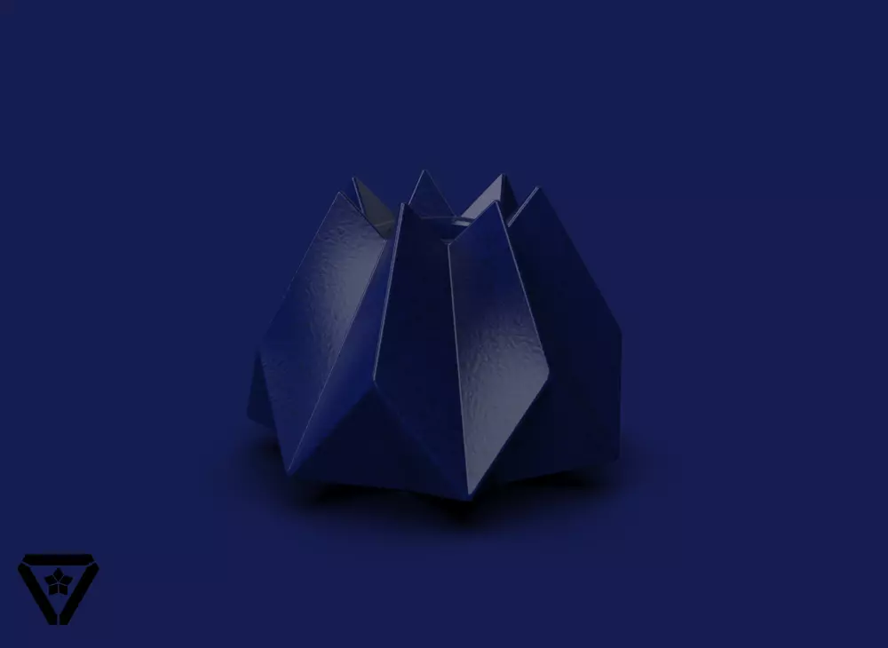 91 Facet Origami Goemetric Bonsai Pot V26 Nanase 3D print model_0