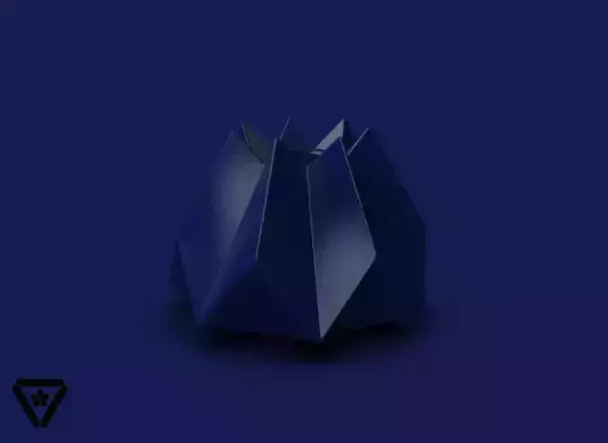 91 Facet Origami Goemetric Bonsai Pot  V26  Nanase 