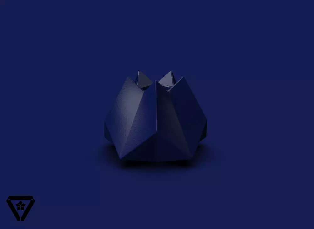 93 Facet Origami Geometric Planter Pot V28 Aranea 3D print model_0