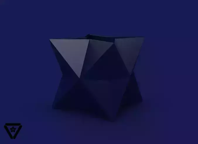 97 Cube Platonic Solid Geometric Bonsai Vase  V5  Laura