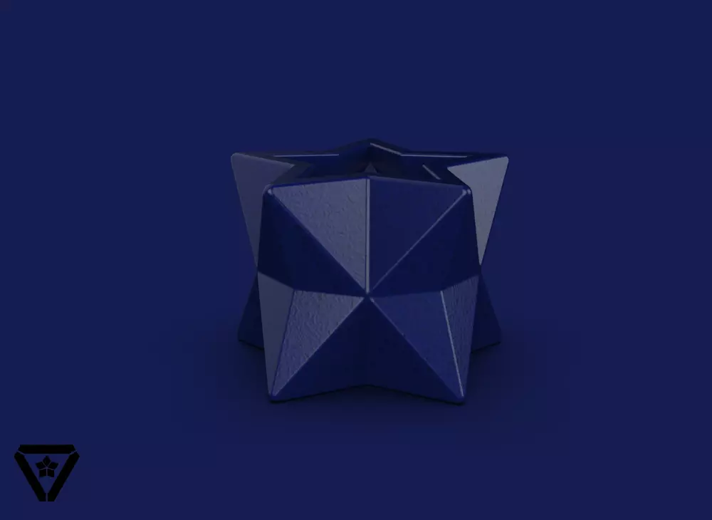 98 Pentagon Star Origami Geometric Planter Pot  V2  Himiko 3D print model_0