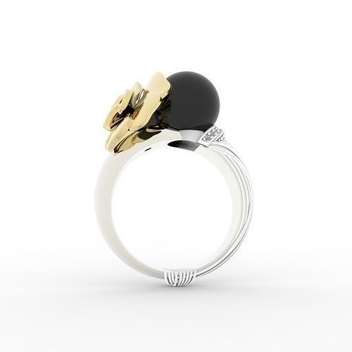 Pearl effect ring 3D print model