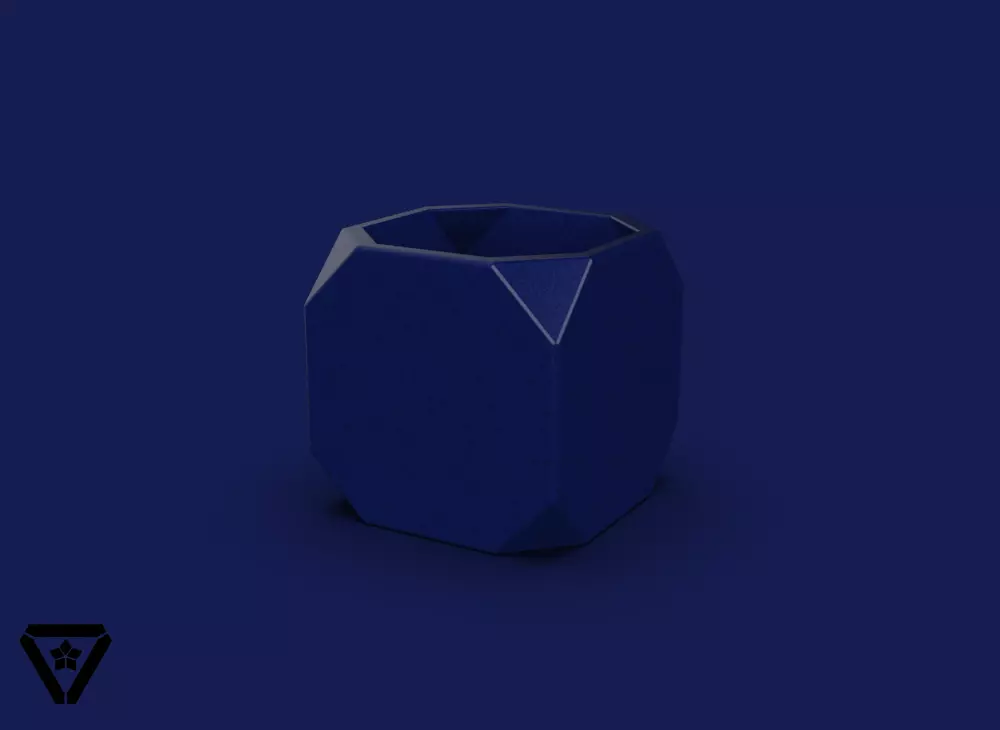 103 Cube Platonic Solid Goemetric Bonsai Vase V6 -Erina 3D print model_0