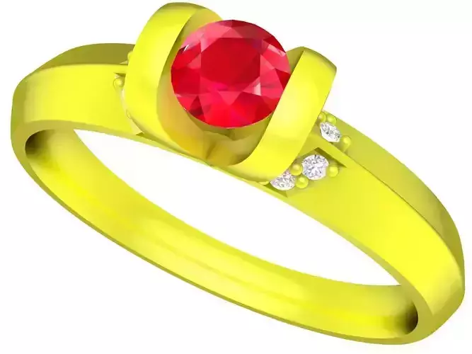 A5195 Asian Diamond Women Fashion Ring 3D Model