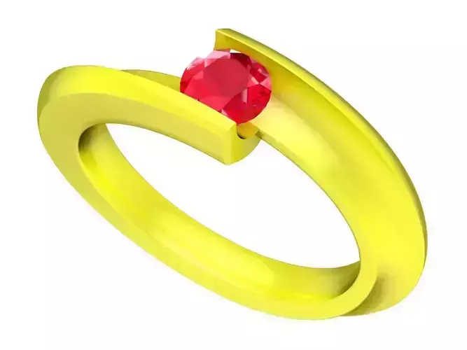 A5196 Art Diamond Women Ring 3D Model