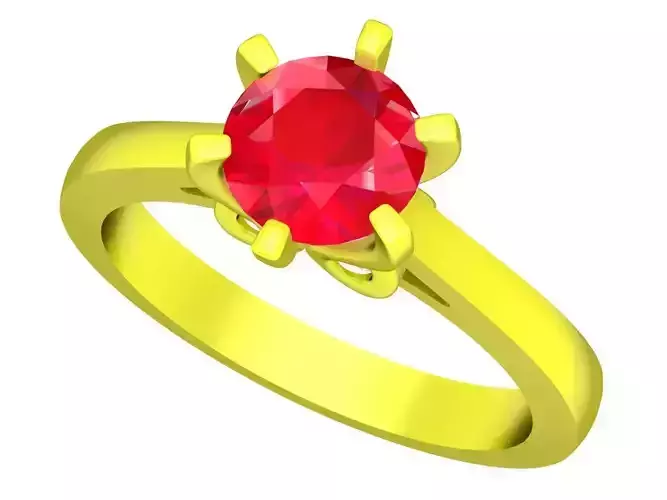 A5197 Simple Diamond Women Ring 3D Model