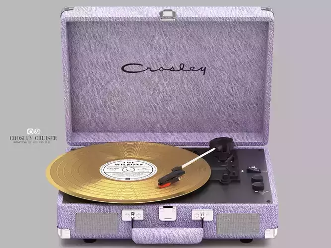 purple crosley cruiser deluxe record player 3D model