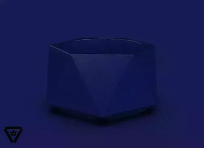 111 Facet Origami Geometric Bonsai Pot  V32  Marissa 