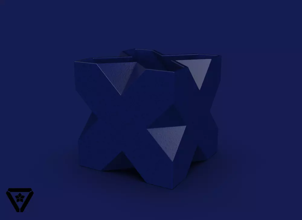 112 Cube Platonic Solid Geometric Planter Pot V7 Anzu 3D print model