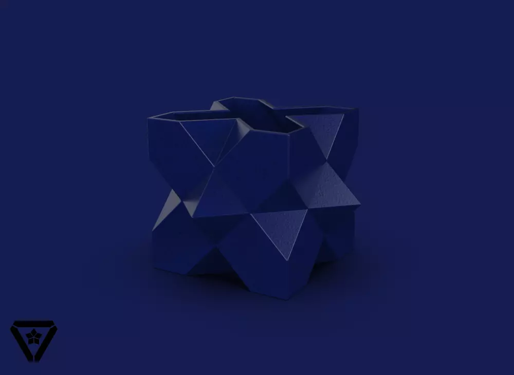 113 Cube Platonic Solid Planter Pot V8 Aoi 3D print model_0