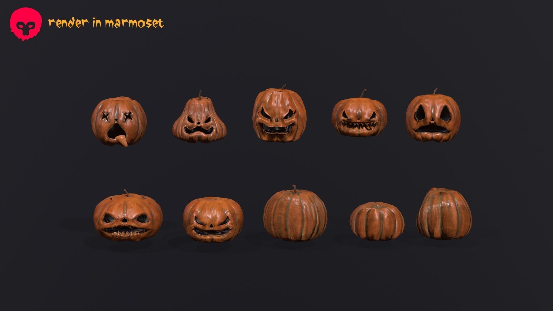 Halloween pack Low-poly 3D model_6