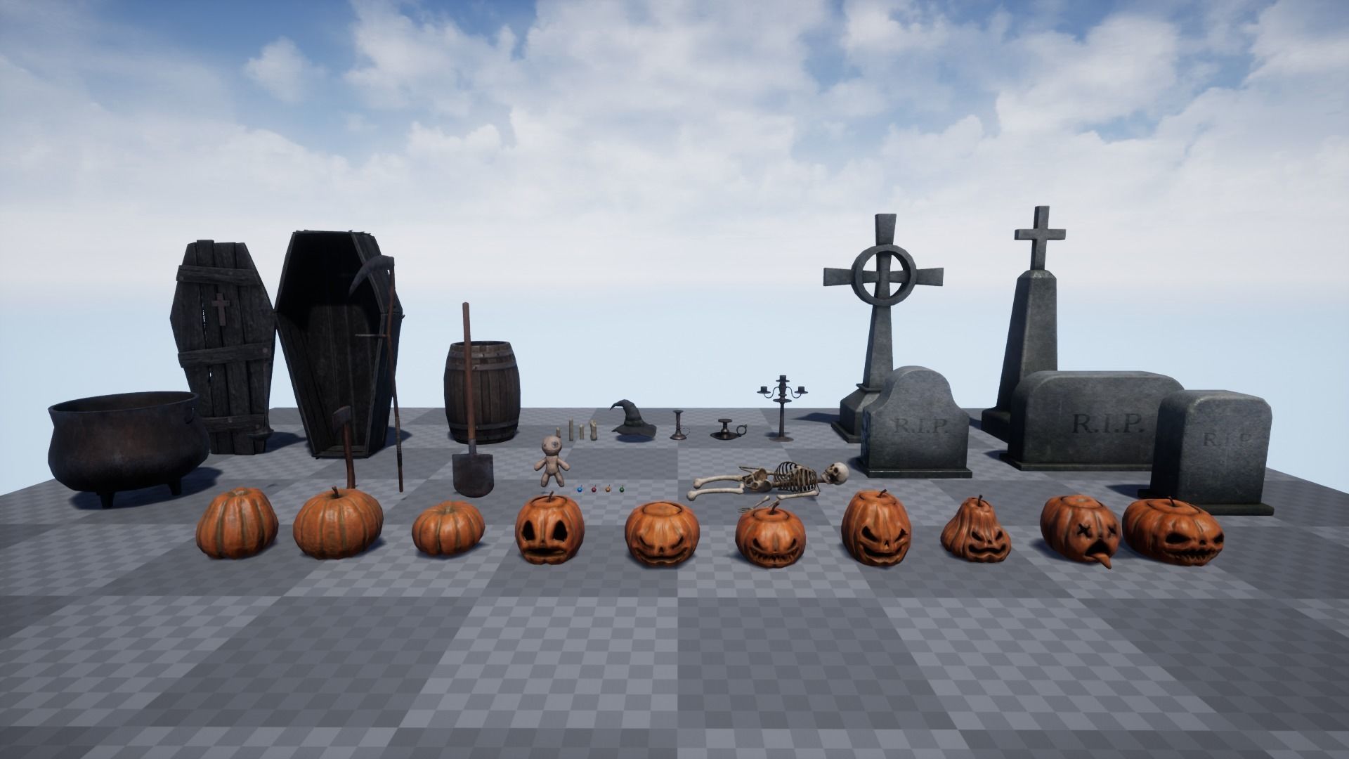 Halloween pack Low-poly 3D model_8
