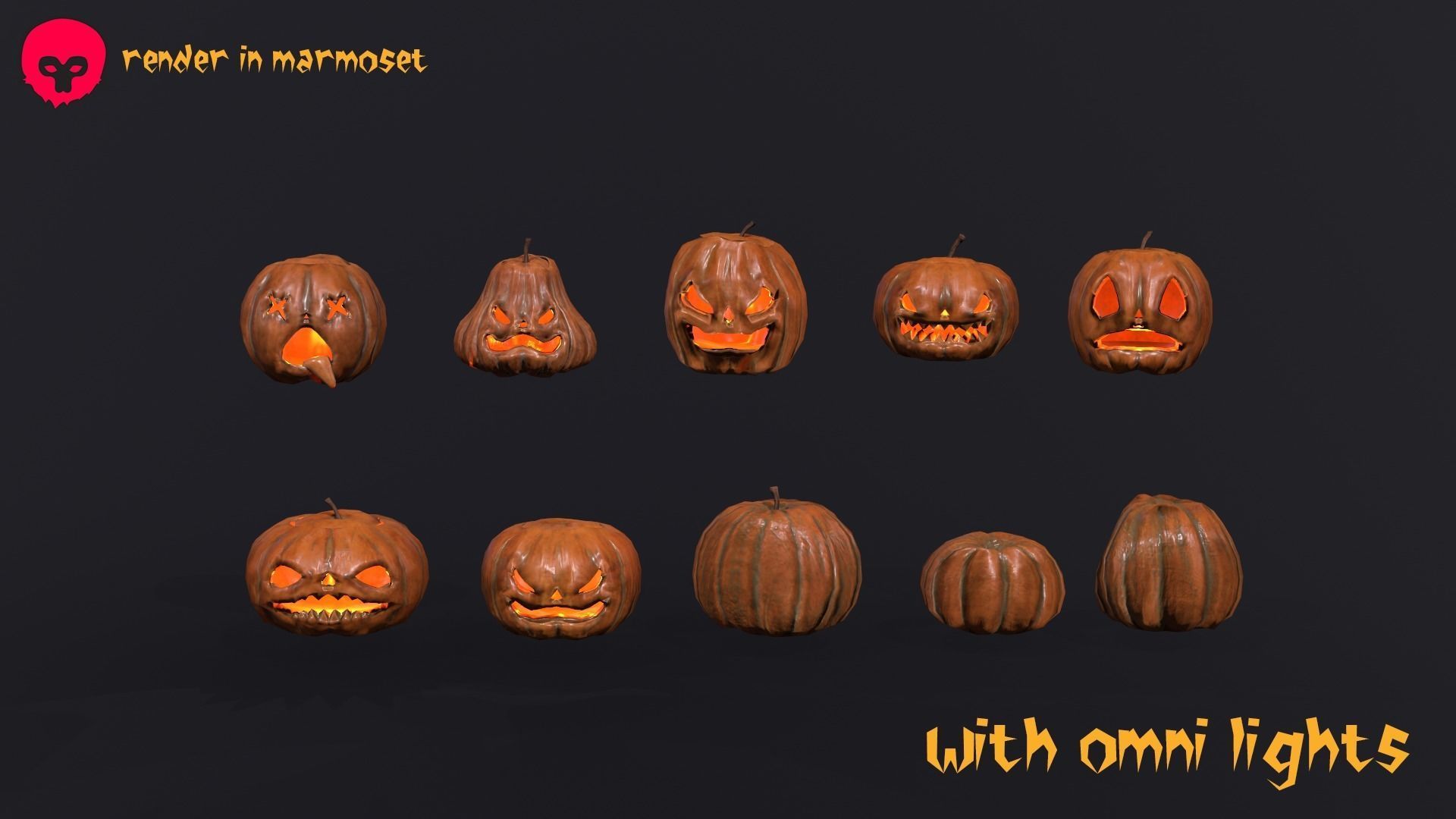Halloween pack Low-poly 3D model_5
