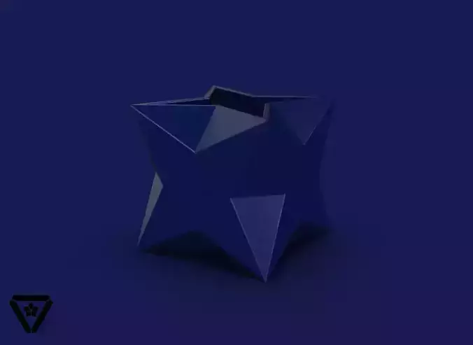 115 Cube Platonic Solid Geometric Planter Pot  V8  Haruko 