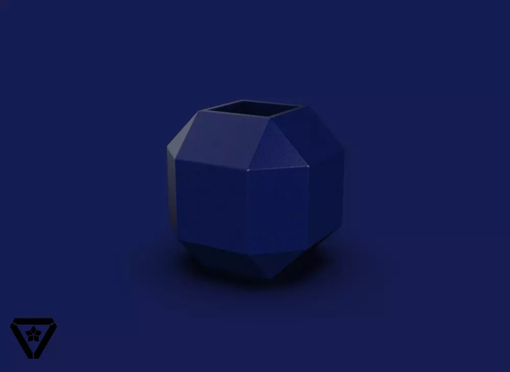 116 Cube Platonic Solid Geometric Planter Vase V9 Kaguya 3D print model_0