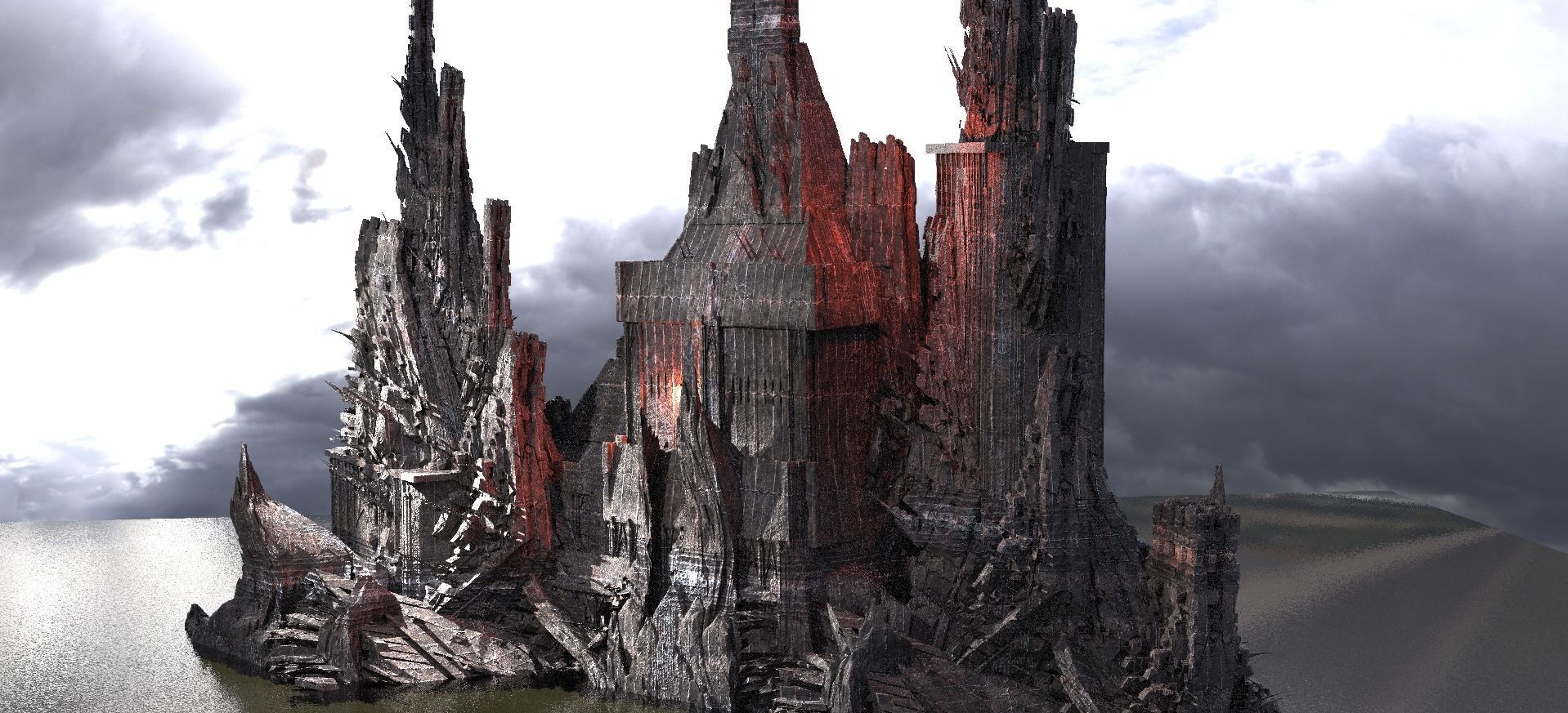 Ancient Stone Wizards Dark Tower 3D model_1