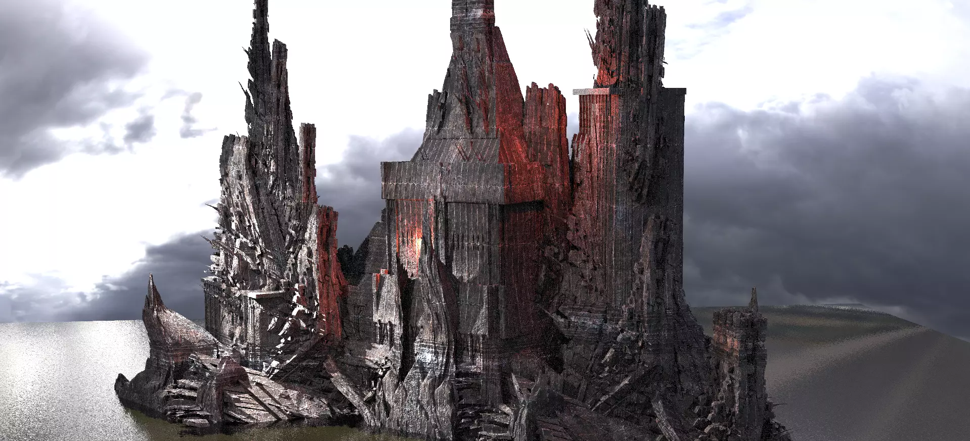 Ancient Stone Wizards Dark Tower 3D model_0