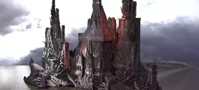 Ancient Stone Wizards Dark Tower 3D model