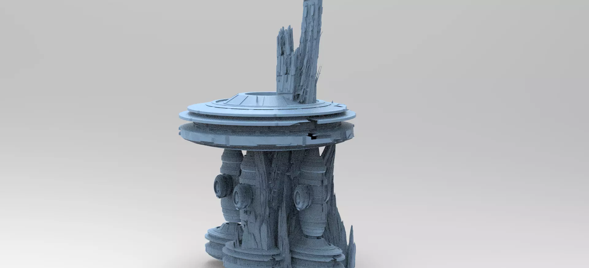 Moon Base Droid Relay Dome Rocks 3D model_0