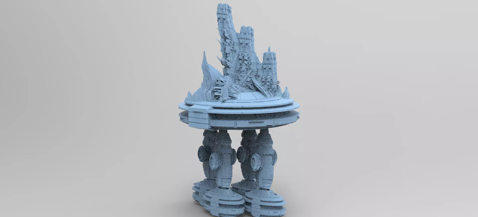 Mars Base Droid Relay Dome Rocks 3 3D model_0