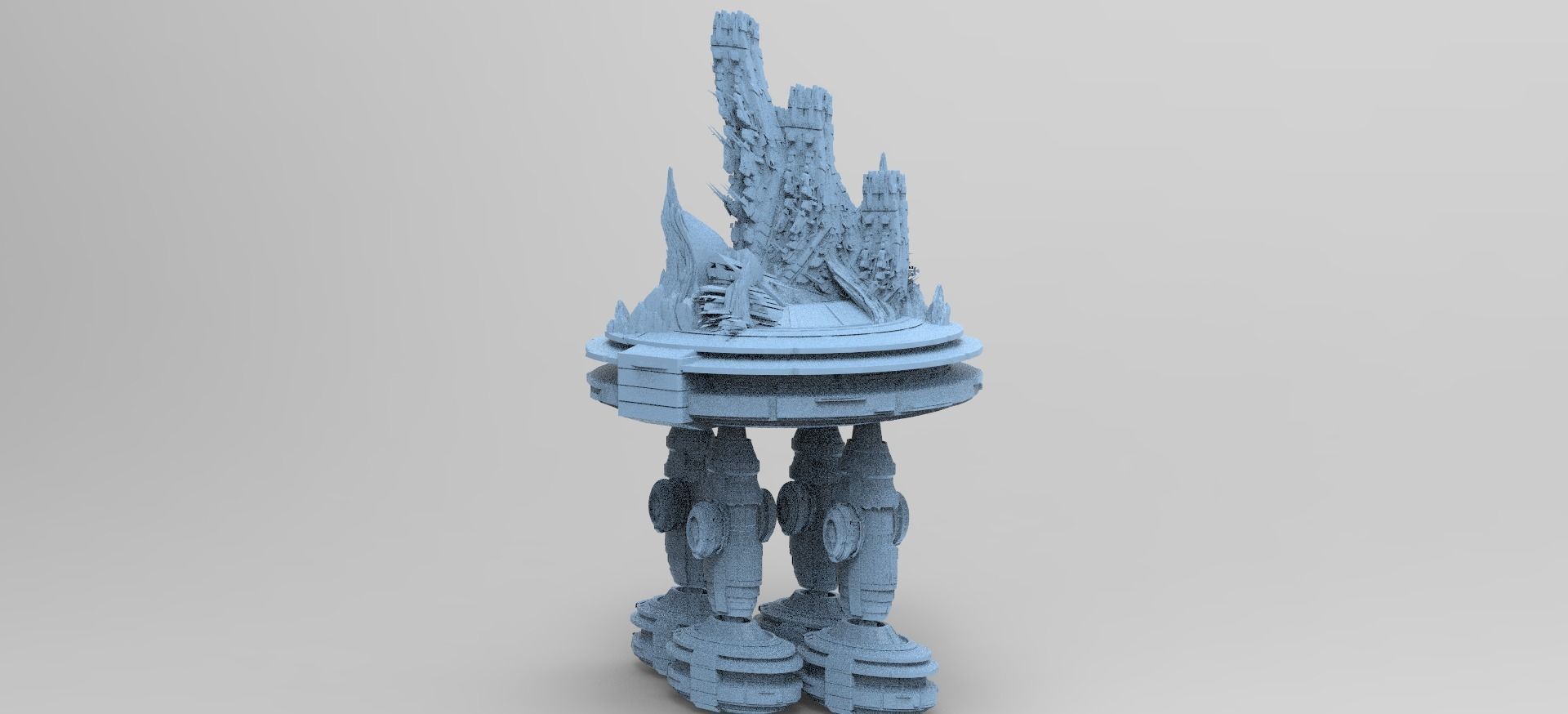 Mars Base Droid Relay Dome Rocks 3 3D model_1