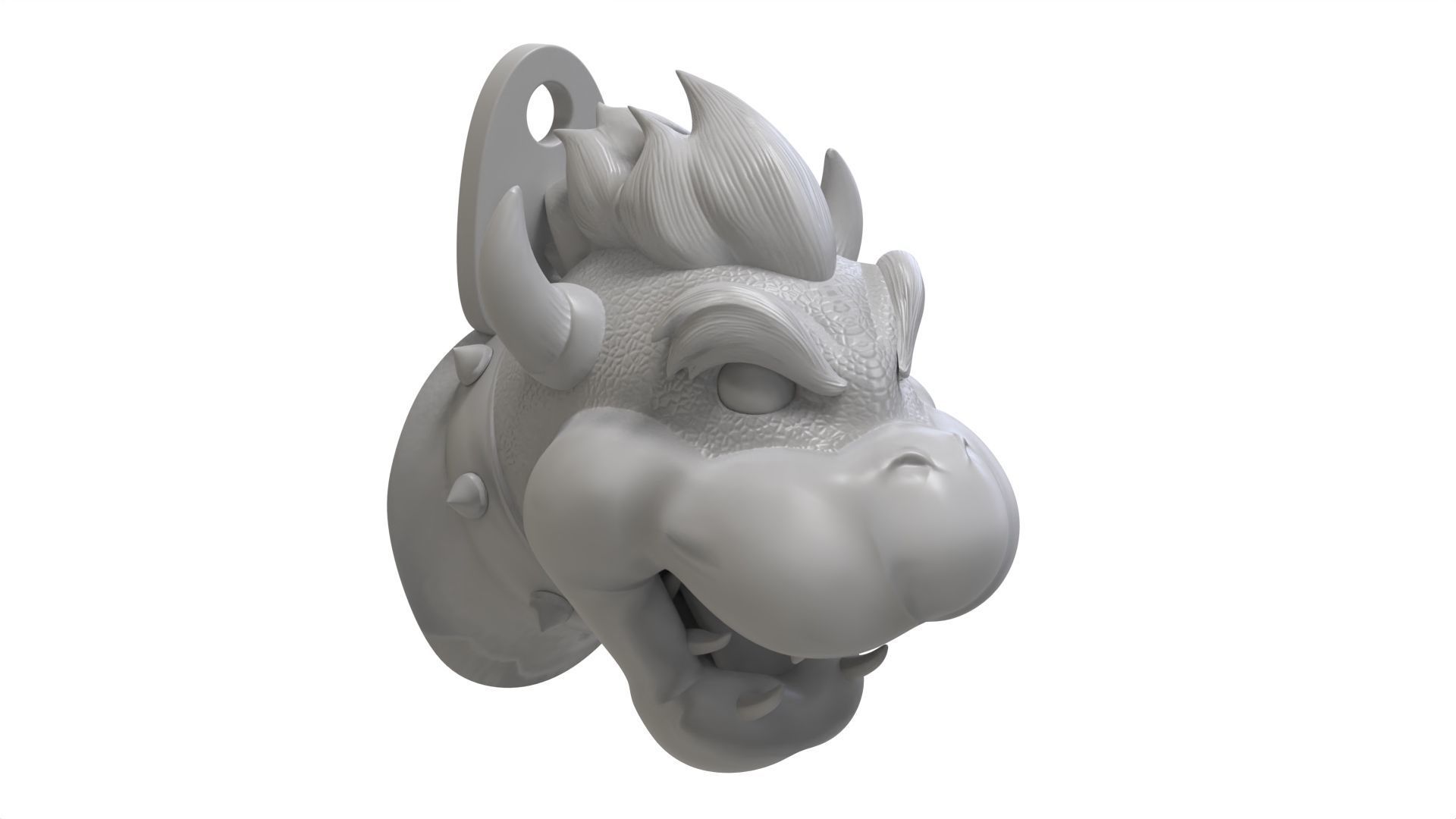 SCULPTED Bowser WALL KEYCHAIN HOLDER 3D print model_1