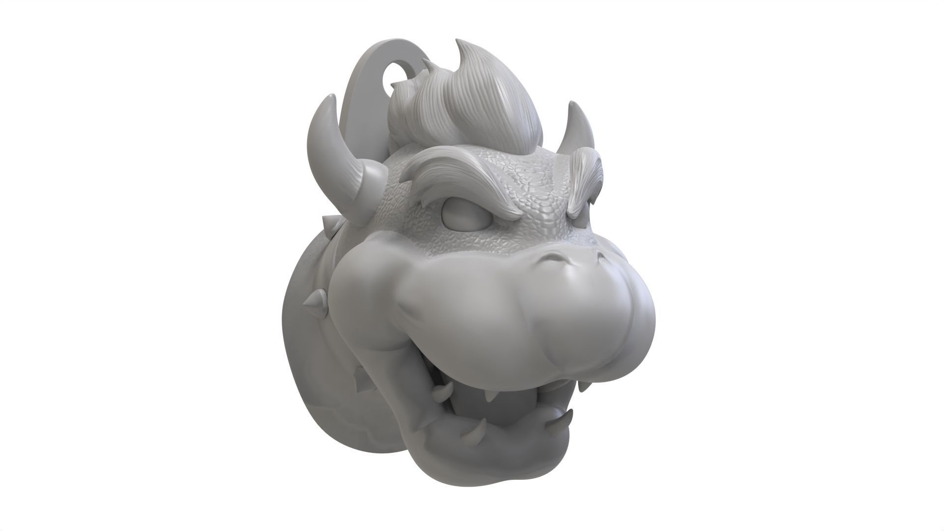 SCULPTED Bowser WALL KEYCHAIN HOLDER 3D print model_4