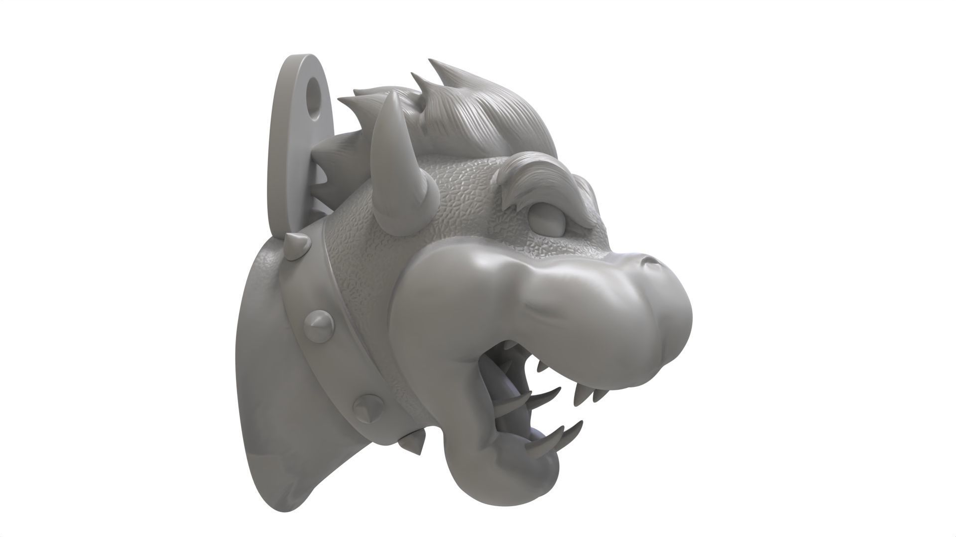 SCULPTED Bowser WALL KEYCHAIN HOLDER 3D print model_3