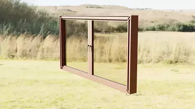 Simple Window With Materials Added 3D model