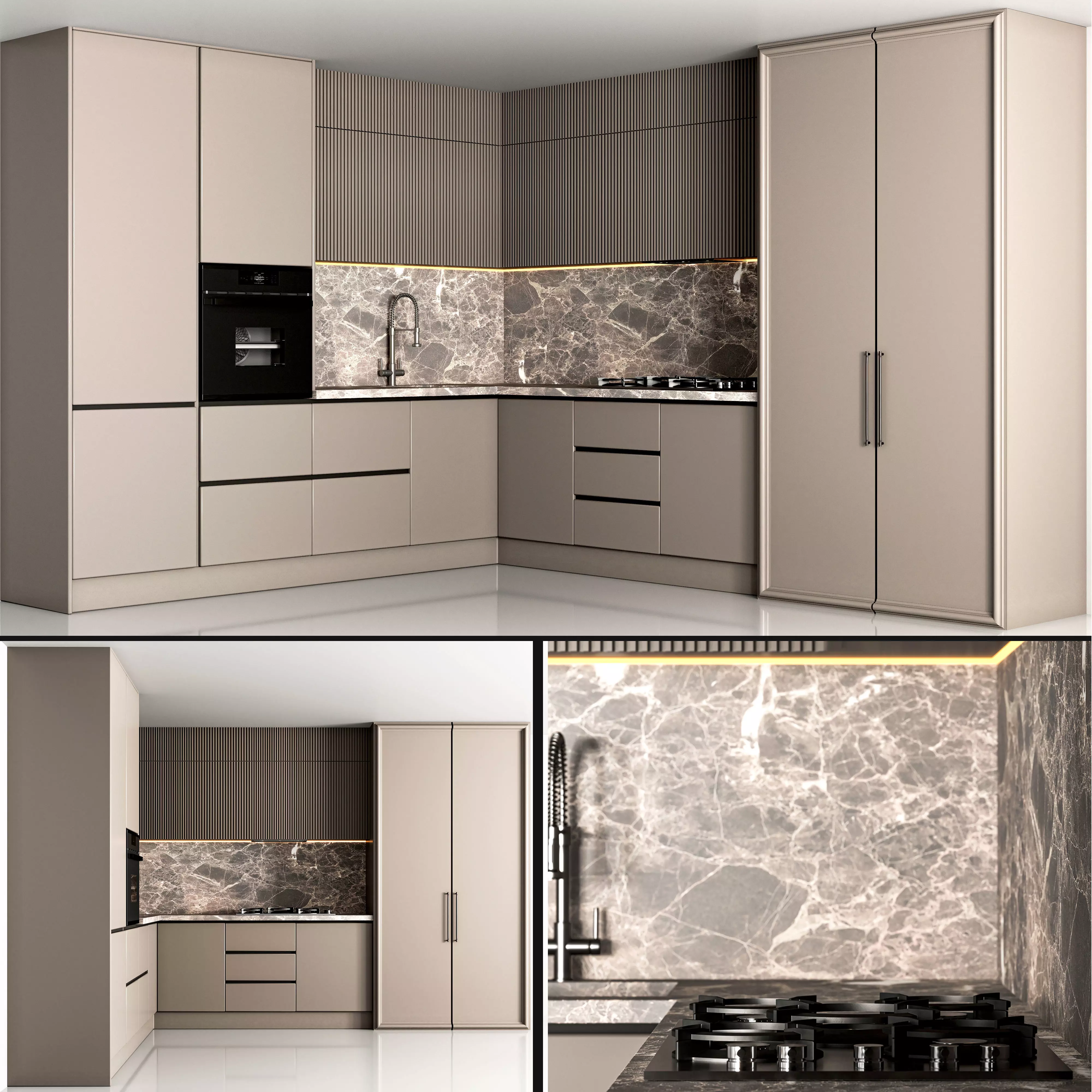 modern kitchen 07 3D model_0