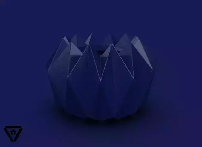 122 Facet Origami Geometric Bonsai Vase  V34  Karin