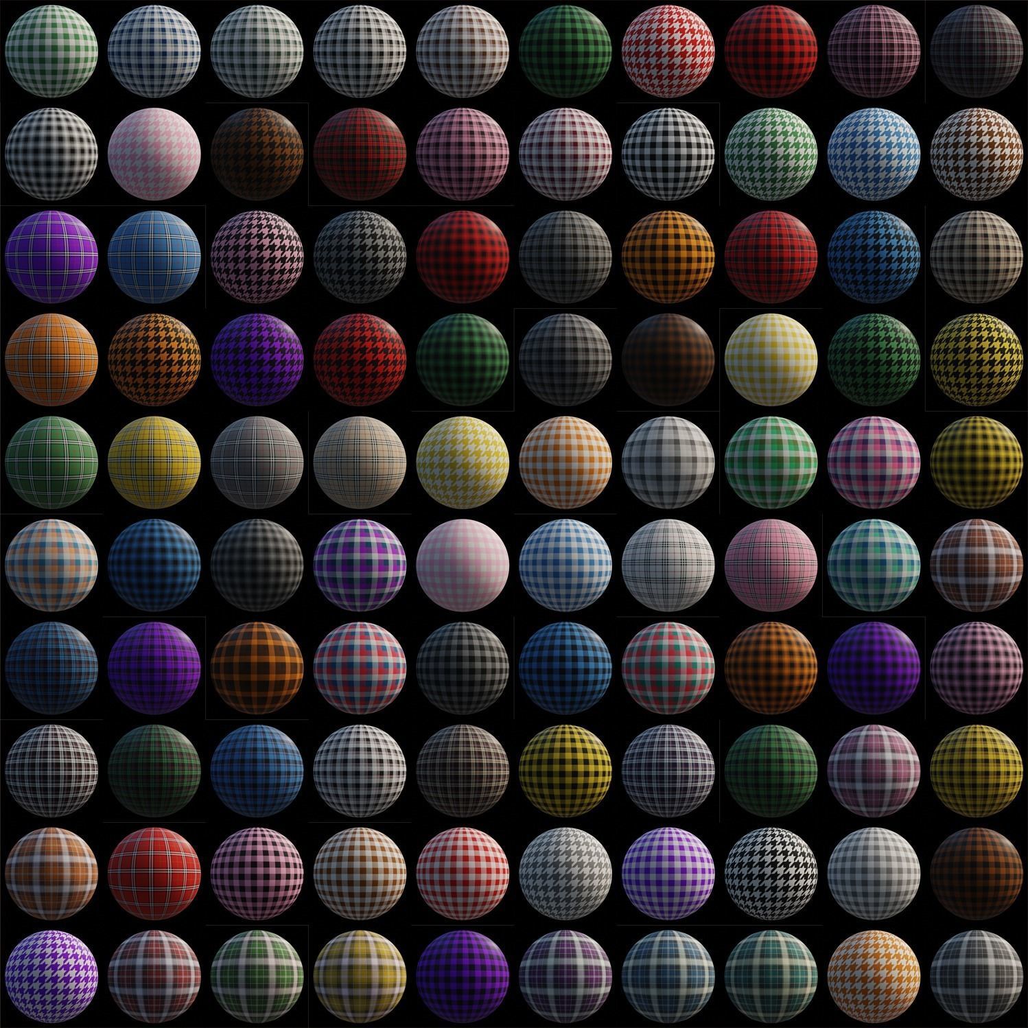 100 Plaid Fabric Texture Pack 8K Texture_2
