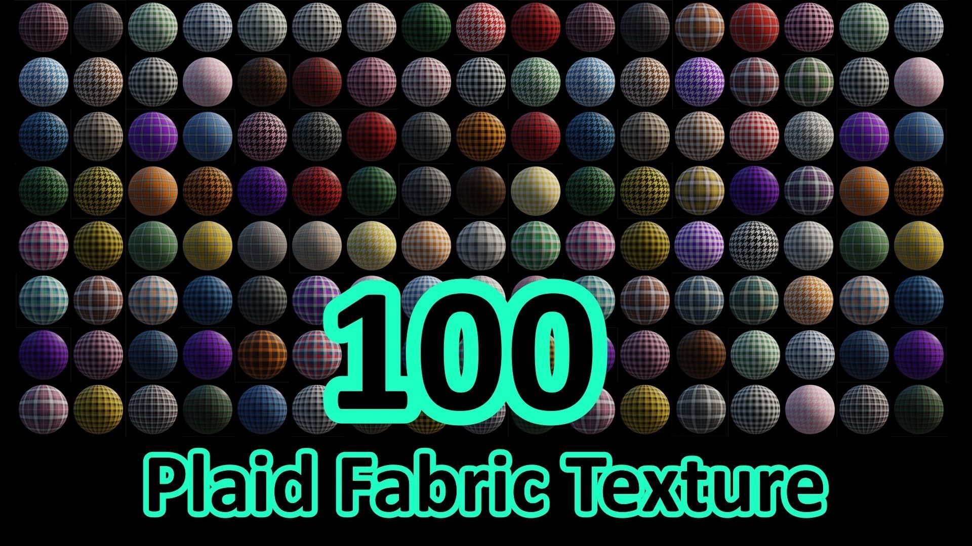 100 Plaid Fabric Texture Pack 8K Texture_1