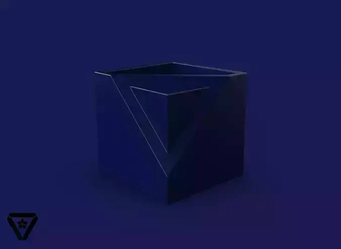 139 Cube Platonic Solid Variant Geometric Vase  V14  Alyssa